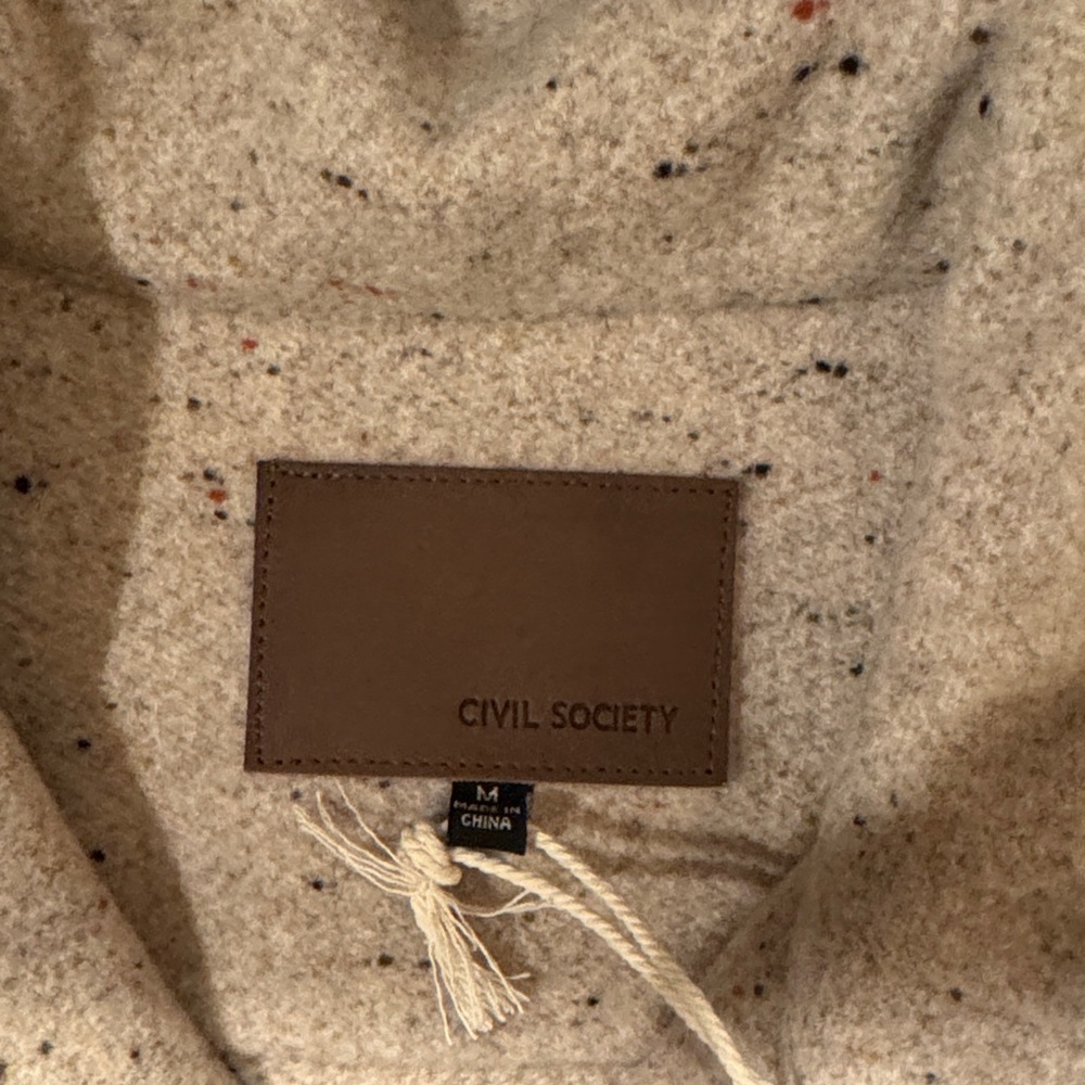 Men's Speckled Beige Shirt Jacket - Picture 3 of 3